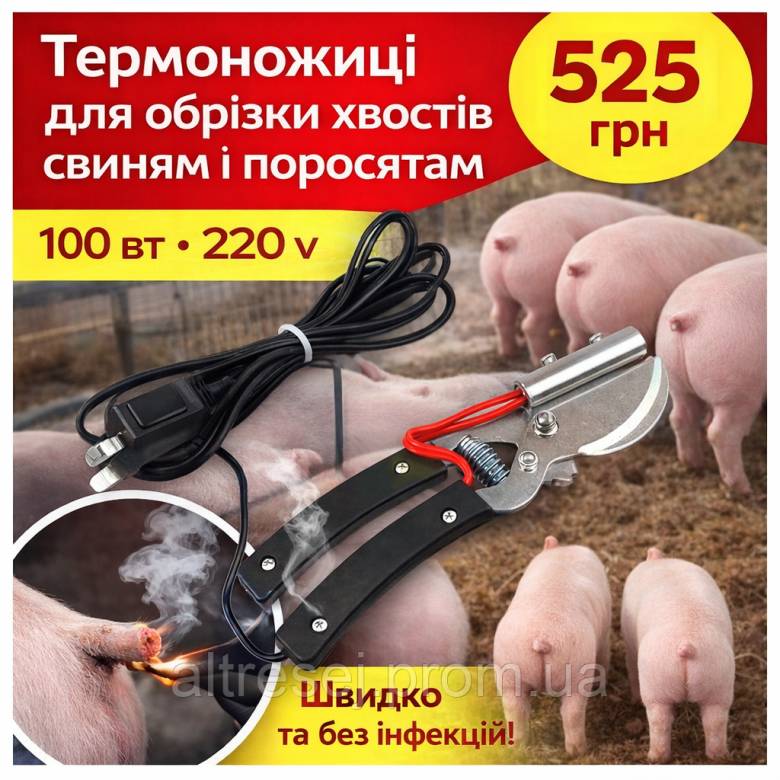 Термо-ножницы для обрезки хвостов у поросят . термообрезка хвостов свиней - фото фото фото 0