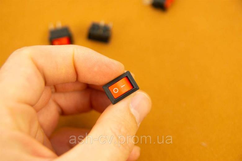 Вмикач, вимикач, кнопка, 250V, 3A, 10х15мм, червона, 1шт - фото фото фото 2