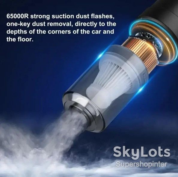 Автомобильный портативный беспроводной аккумуляторный пылесос 2 in1 Vacuum cleaner ЧЕРНЫЙ LY-597 - фото фото фото 1