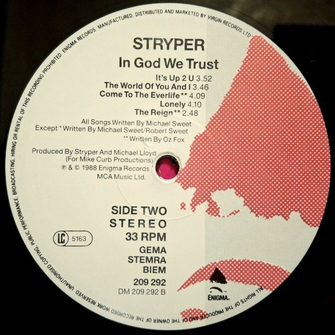 Stryper - In God We Trust - 1988.   (LP). 12. Vinyl. Пластинка. Germany. - фото фото фото 5