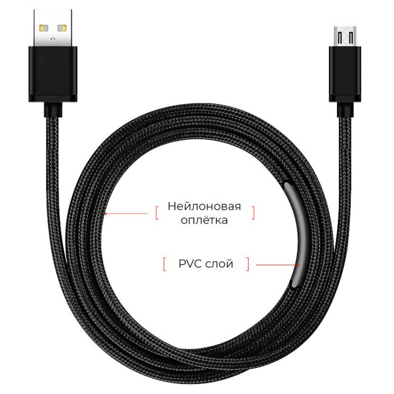 Кабель для Android зарядки micro usb 2м - фото фото фото 1