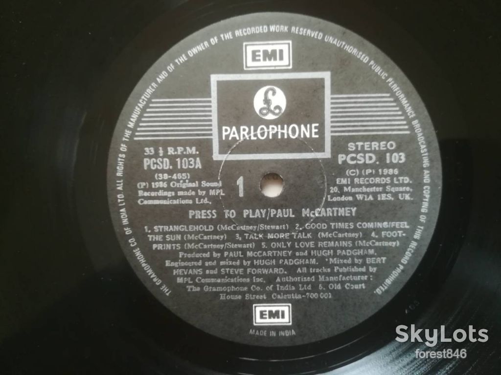 Paul McCartney-Press to play  (2)-Ex.+-Индия - фото фото фото 4