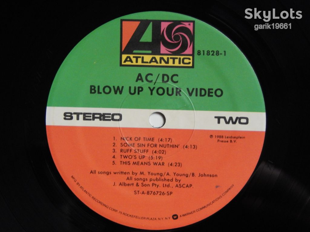 AC/DC – Blow Up Your Video   (Atlantic – 7 81828-1, US) EX+/NM- - фото фото фото 3