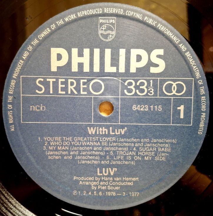 Luv' - With Luv' - 1978.  (LP). 12. Vinyl. Пластинка. Scandinavia. - фото фото фото 2