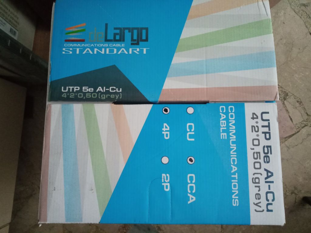 Кабель для интернета  (витая пара) UTP 5e Al-Cu 4*2*0,5 пометрово - фото фото фото 0