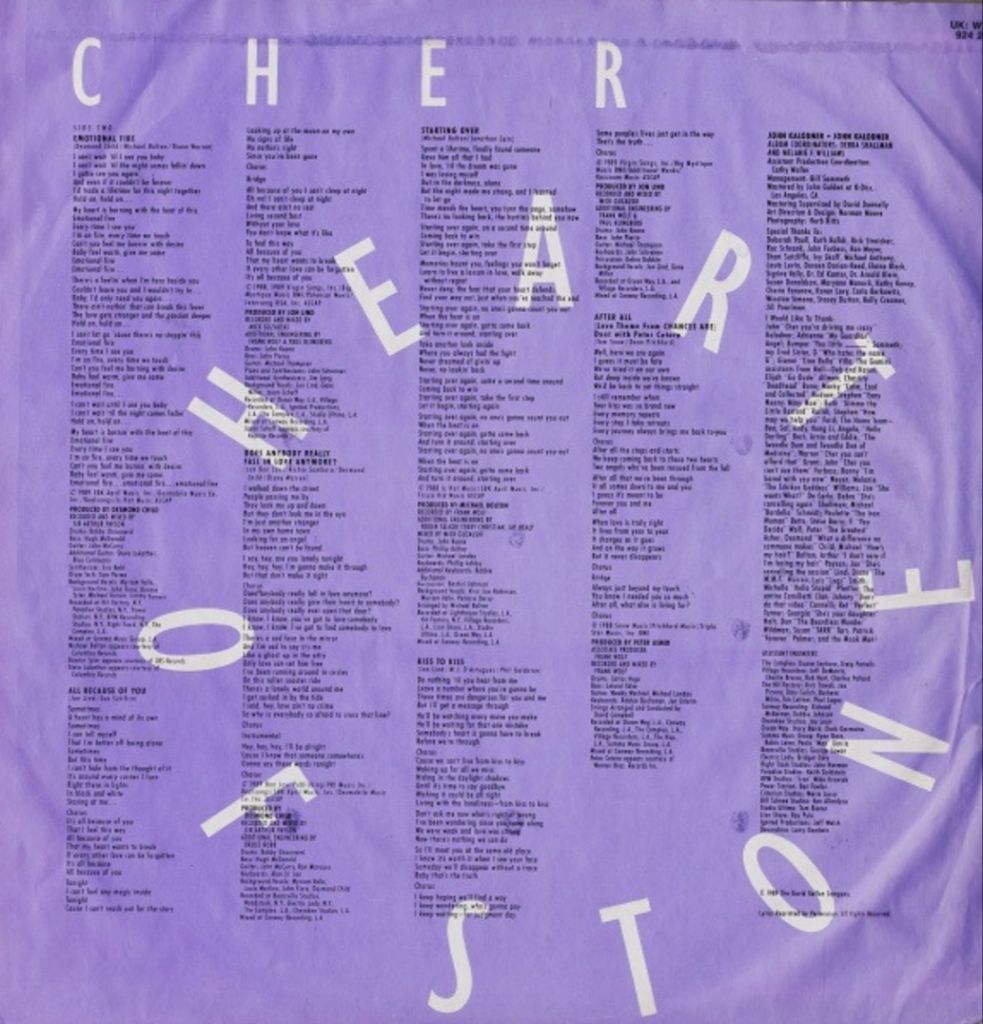 Cher - Heart Of Stone - 1989.  (LP). 12. Vinyl. Пластинка. Europe. - фото фото фото 2
