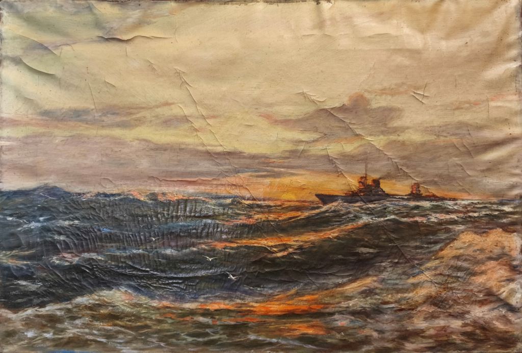Картина олійним живописом “Морський пейзаж" у стилі Айвазовського, 1960-ті роки - фото фото фото 0