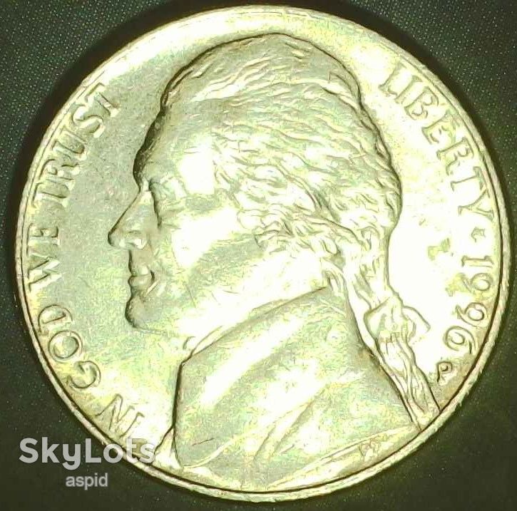 США 5 центів, 1996 P Джефферсон Нікель [3.91] - фото фото фото 0