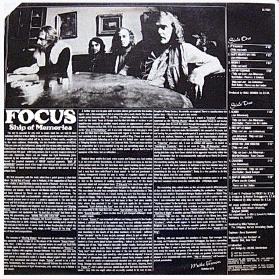 Focus - Ship Of Memories - 1977.   (LP). 12. Vinyl. Пластинка. U.S.A. - фото фото фото 1