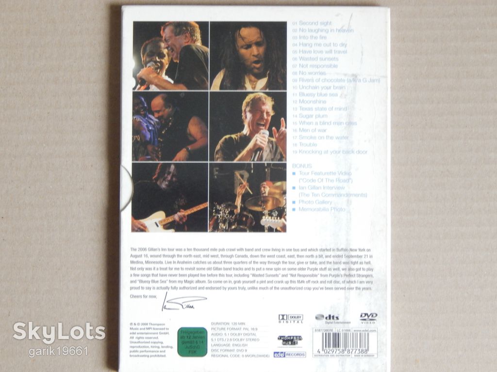 Ian Gillan ‎– Live In Anaheim (DVD, Unofficial Release, Digipak) - фото фото фото 1
