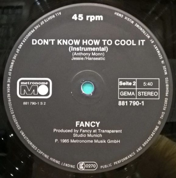 Fancy - L.A.D.Y O. - 1985.  (EP). 12. Vinyl. Пластинка. Germany. - фото фото фото 3