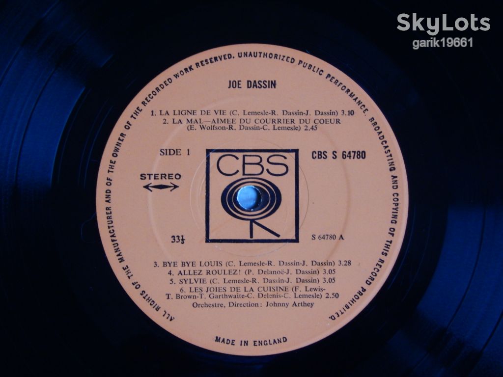 Joe Dassin ‎– Joe Dassin   (CBS ‎– CBS 64780, UK) EX+/EX+ - фото фото фото 3