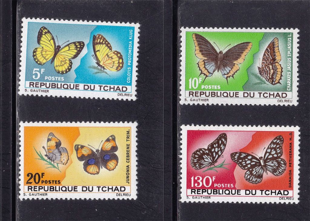 Фауна  Чад 1967 г MNH - бабочки - фото фото фото 0