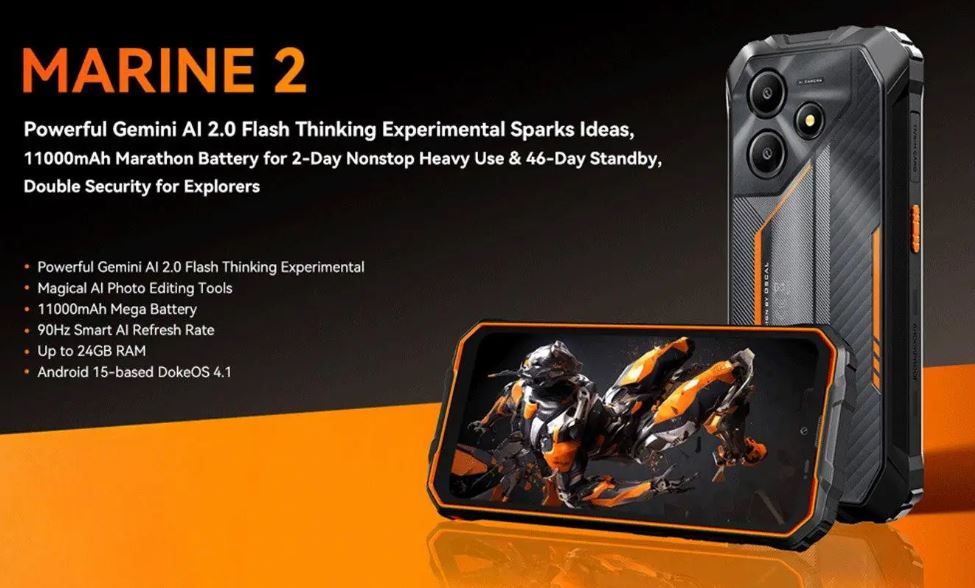Телефон Смартфон Marine 2 NFC 6.56'' 4-64 Gb Android 15  11000mAh 16MP CR+ - фото фото фото 3