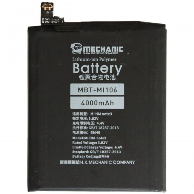 Аккумулятор MECHANIC BM46   (4000mAh) для Xiaomi Redmi Note 3 - фото фото фото 0
