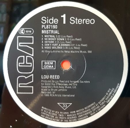 Lou Reed - Mistrial - 1986.  (LP). 12. Vinyl. Пластинка. Germany. - фото фото фото 4