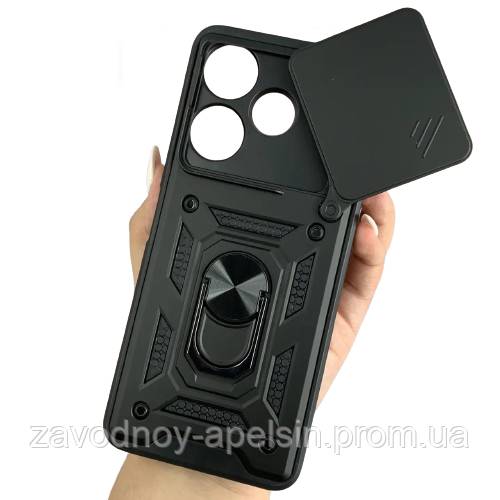 Xiaomi Redmi 13 Противоударный чехол Шторка (черный) - фото фото фото 0