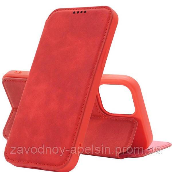 Чехол книжка iPhone 12 Pro Max кожаный (красный) - фото фото фото 1