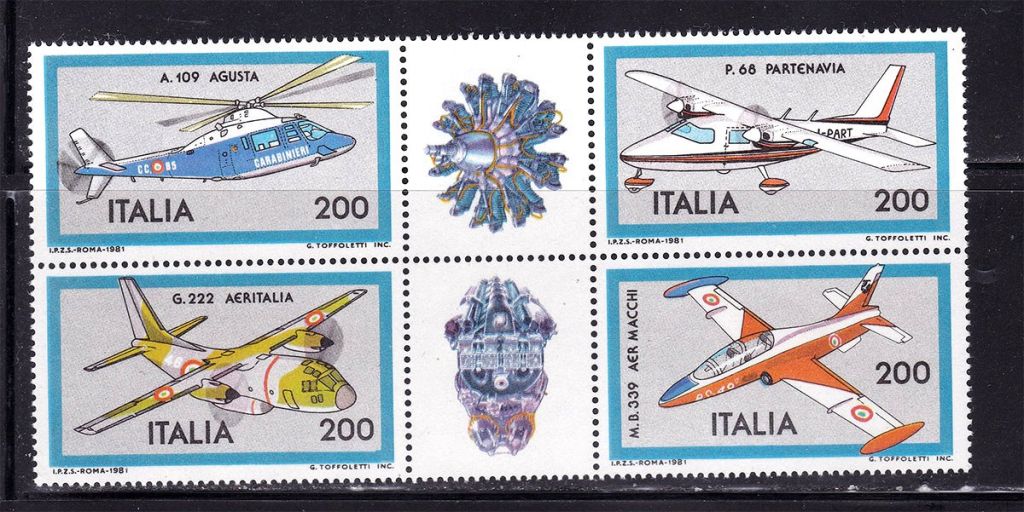 Авиация .  Италия 1981 г  MNH - сцепка - фото фото фото 0