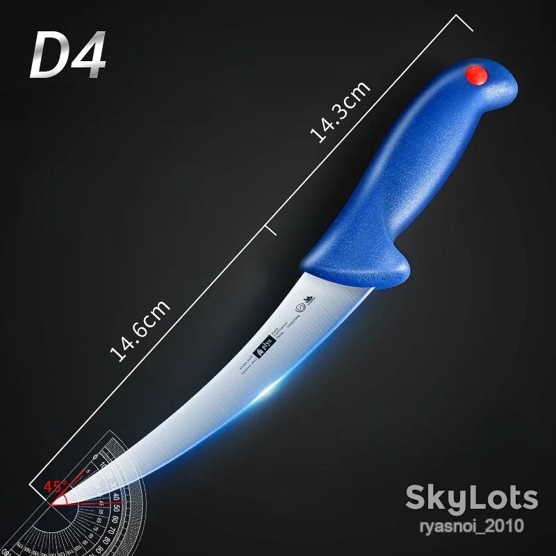 Plys TZHS903 D4, Plastic blue, 40Cr13 Satin, Kitchen Knife, Fixed - фото фото фото 11