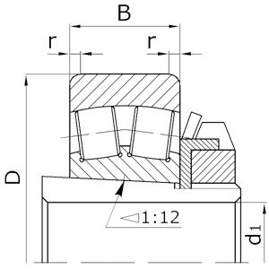 подшипник 3640 ГПЗ-11     ( bearing 22340 ) сферический двухрядный роликовый  ГОСТ 5721-75 - фото фото фото 1