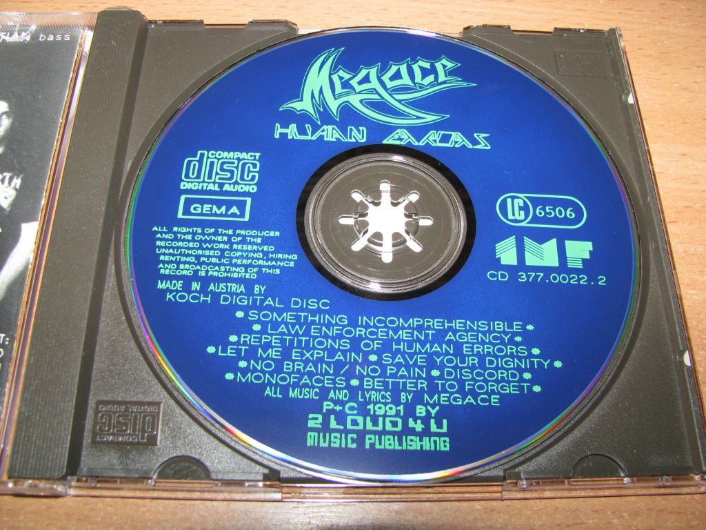 MEGACE - Human Errors  (1991 1MF Recordz 1st press) - фото фото фото 2