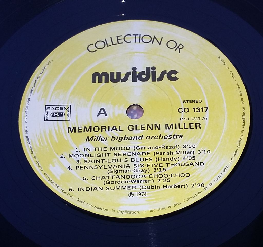 MILLER BIGBAND ORCHESTRA Memorial Glenn Miller LP VG/VG++ - фото фото фото 2