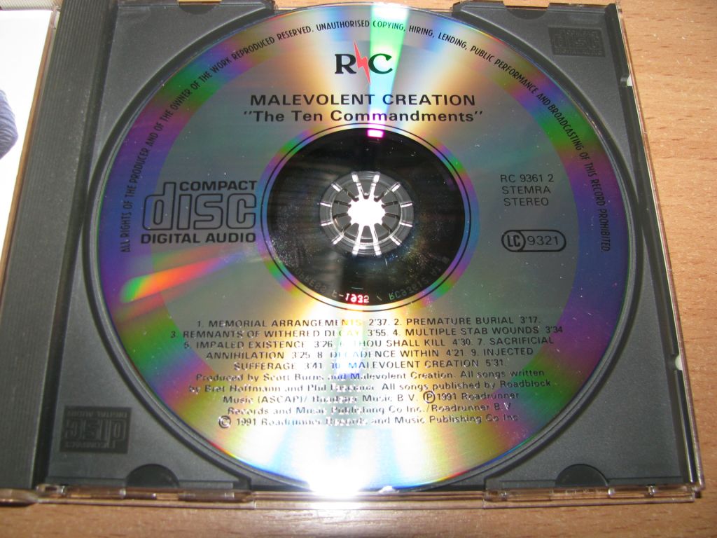 MALEVOLENT CREATION - The Ten Commandments  (1991 Roadracer) - фото фото фото 2