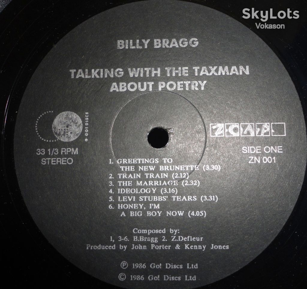 Billy Bragg ‎– Talking With The Taxman About Poetry  NM-/VG+ - фото фото фото 2