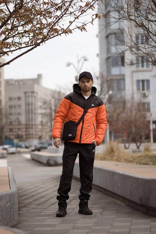 Комплект мужской: куртка Active TNF черно-памарачевая + штаны TNF черные. БАРСЕТКА TNF У ПОДАРУНОК! - фото фото фото 1