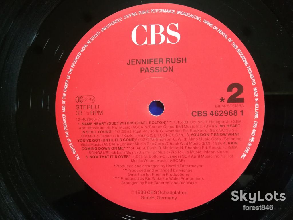 Jennifer Rush-Passion  (глянс. конв.)-NM-, Німеччина  (&amp;41) - фото фото фото 3
