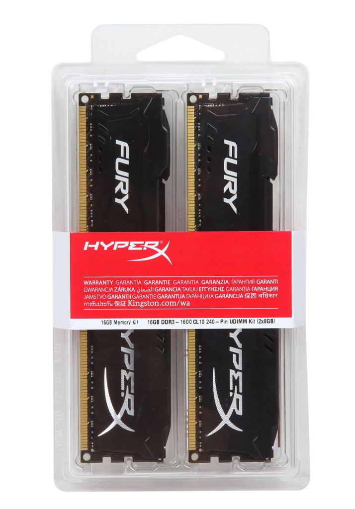 Оперативная память HyperX FURY Black 16GB KIT    (2x8GB) DDR3 1600 MHz    (HX316C10FK2/16) - фото фото фото 0