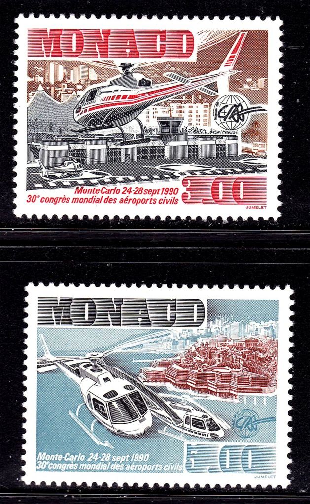 Авиация . Монако 1990 г  MNH - вертолёты - фото фото фото 0