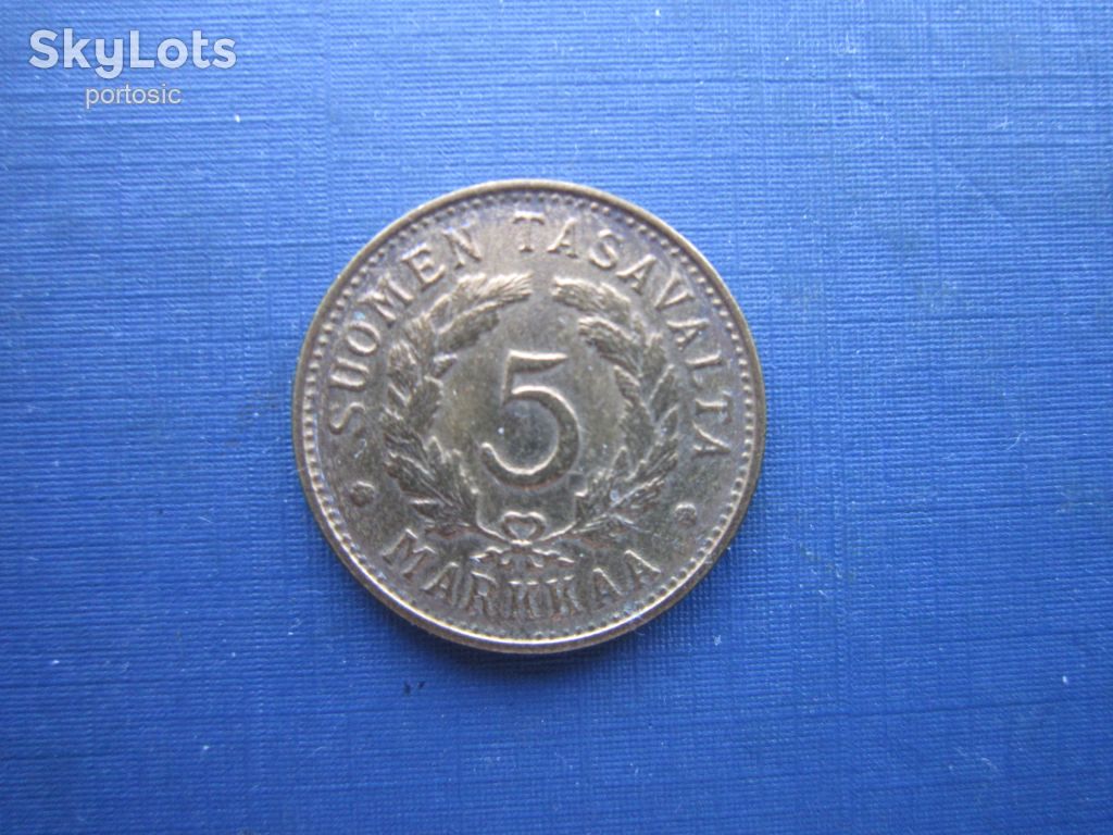 Монета 5 марок Фінляндія 1951 нечаста - фото фото фото 0