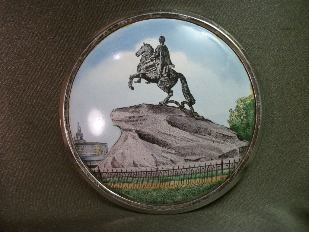 5.13 Плакетка, панно, Медный всадник, памятник Петру 1, Ленинград, Ленэмальер - фото фото фото 1