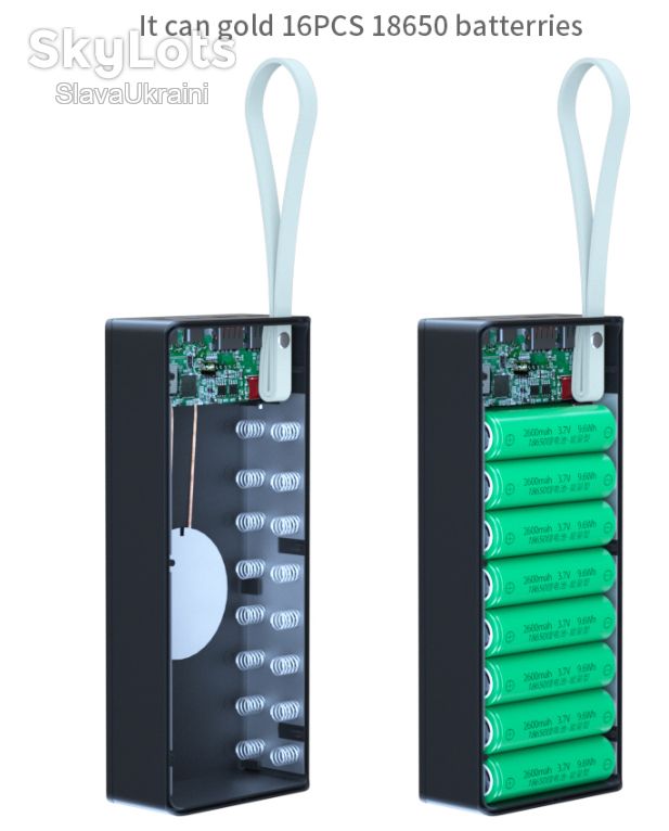 Корпус для повербанка / повербанк  16*18650 Battery Fast Charge QC3.0      ( швидка+бездротова зарядка + PD ) - фото фото фото 3
