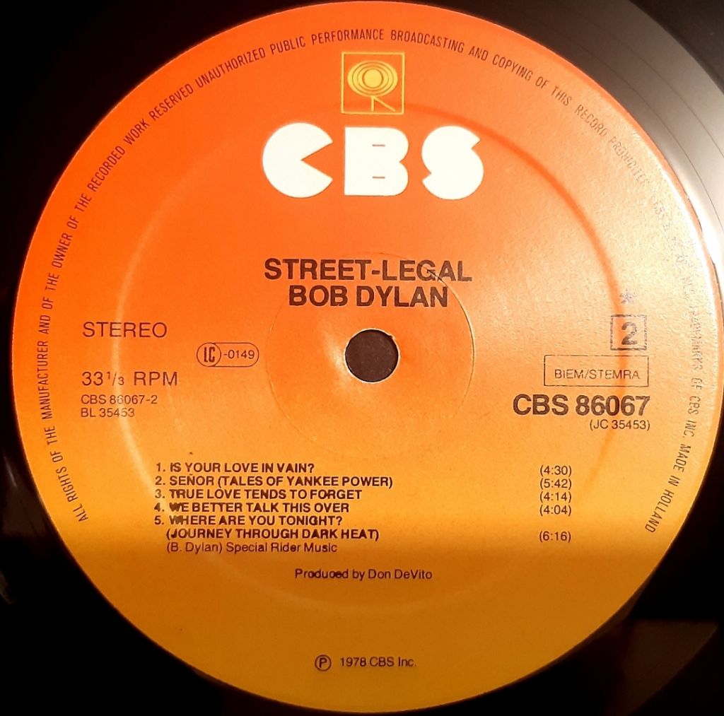 Bob Dylan - Street Legal - 1978.   (LP). 12. Vinyl. Пластинка. Holland - фото фото фото 5