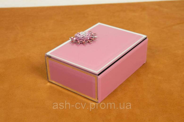 Скринька, для, прикрас, скло, Pink, Glass - фото фото фото 2