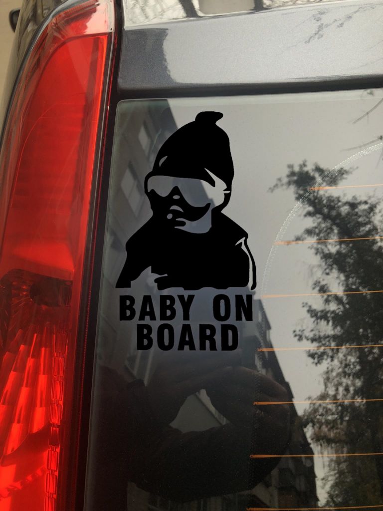 Наклейка на авто Baby on board Чёрная - фото фото фото 1