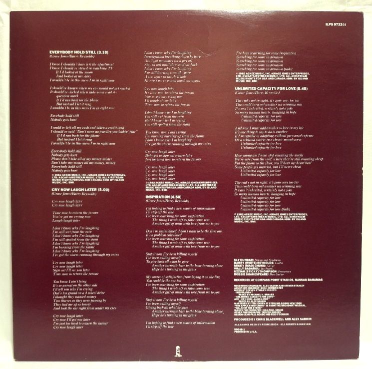 Grace Jones - Living My Life - 1982.  (LP). 12. Vinyl. Пластинка. USA. - фото фото фото 2