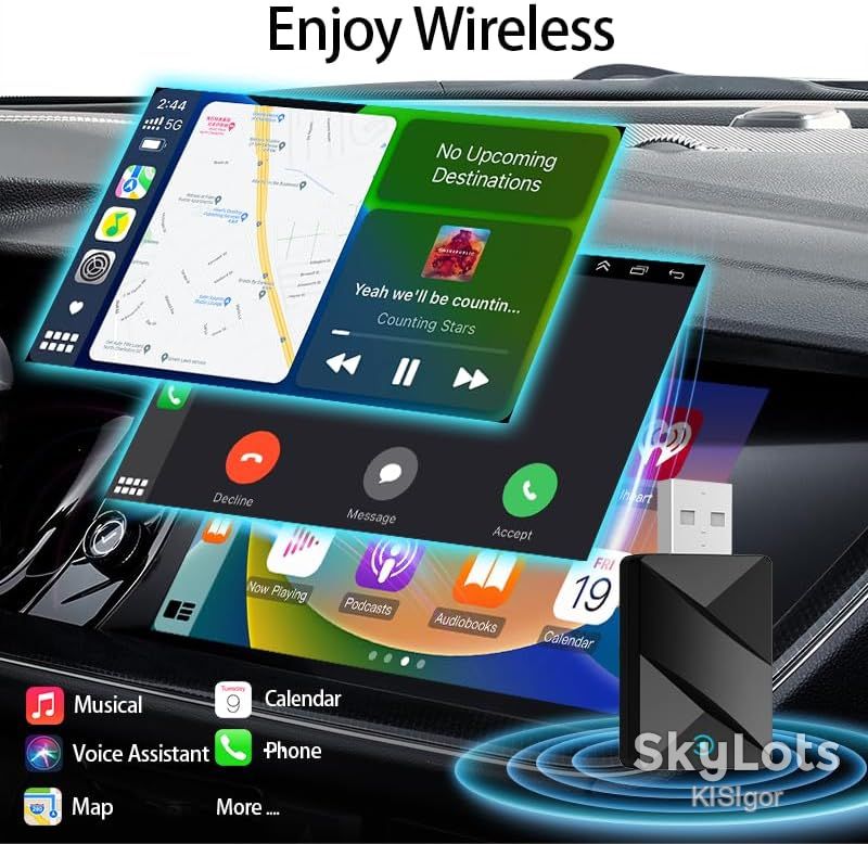 Бездротовий адаптер 2-в-1 для CarPlay та Android Auto *81095 - фото фото фото 0