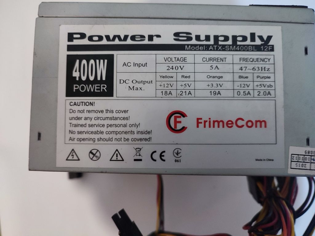 БЛОК ЖИВЛЕННЯ    FrimeCom ATX-SM400BL 400Вт    (12 см вент.) - фото фото фото 0