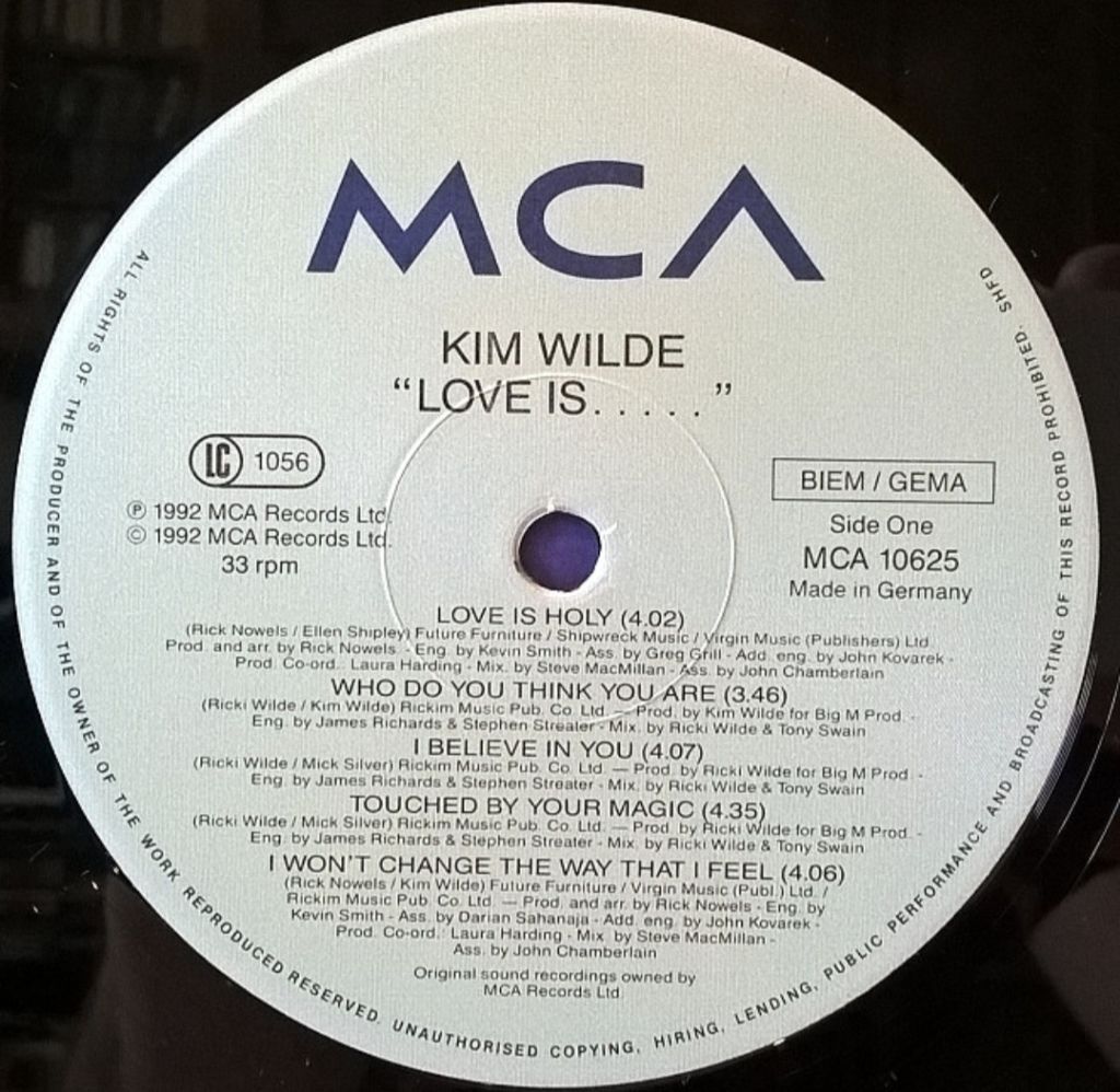 Kim Wilde - Love Is... - 1992.  (LP). 12. Vinyl. Пластинка. Germany. - фото фото фото 4