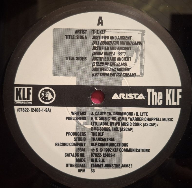 The KLF - Justifled &amp; Ancient - 1991.  (EP). 12. Vinyl. Пластинка. USA. - фото фото фото 2