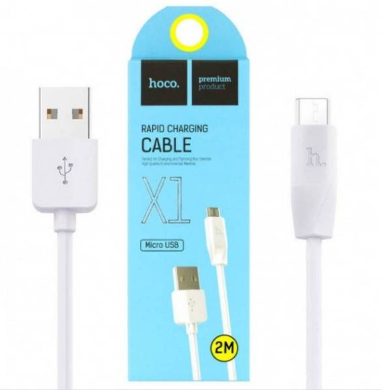 Кабель USB micro USB 2,4 А HOCO X1 Rapid білий Якість! 2 м - фото фото фото 0