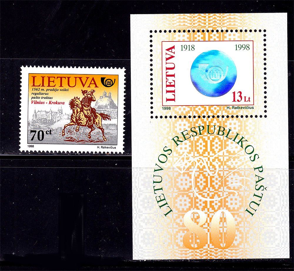 Литва 1998 г  MNH - марка + блок - фото фото фото 0