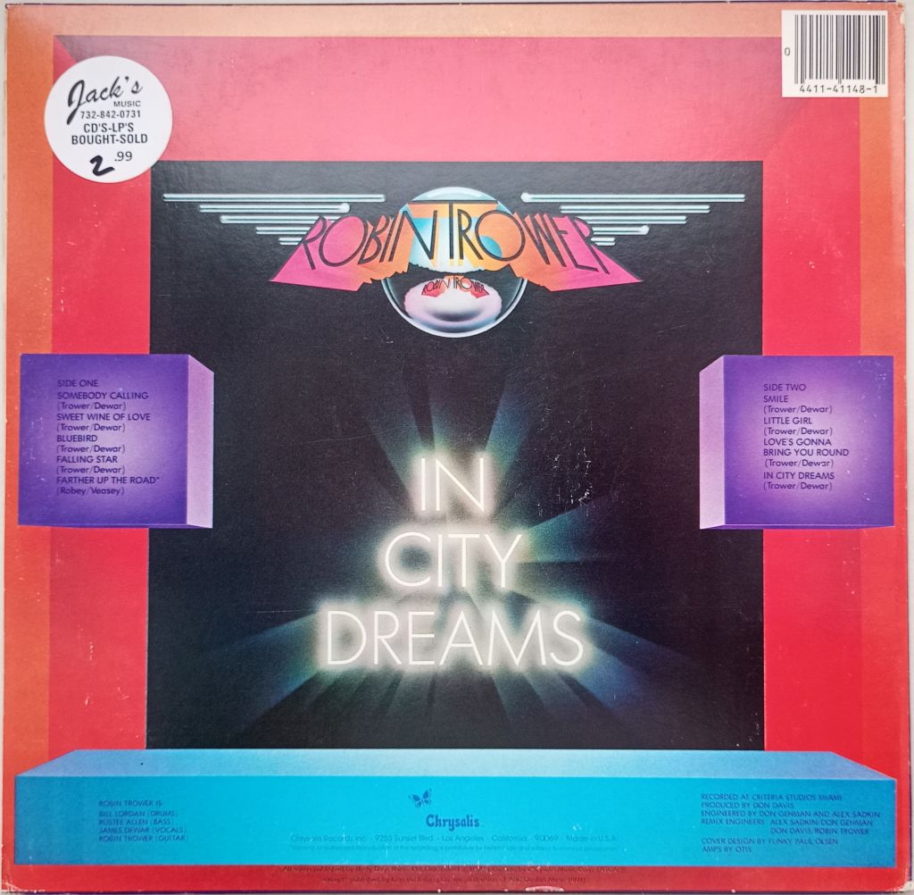ROBIN TROWER In City Dreams LP VG++/EX- - фото фото фото 1
