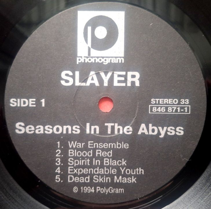 Slayer - Seasons In The Abyss - 1990.   (LP). 12. Vinyl. Пластинка. Rare. - фото фото фото 2