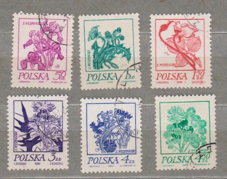 ЦВЕТЫ - ФЛОРА  1974 г.  ПОЛЬША  гаш.  - фото фото фото 0