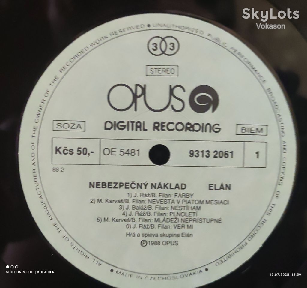 Elan - Nebezpecny naklad - 1988  NM/MINT - фото фото фото 3
